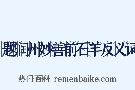 题润州妙善前石羊反义词是什么意思的图片